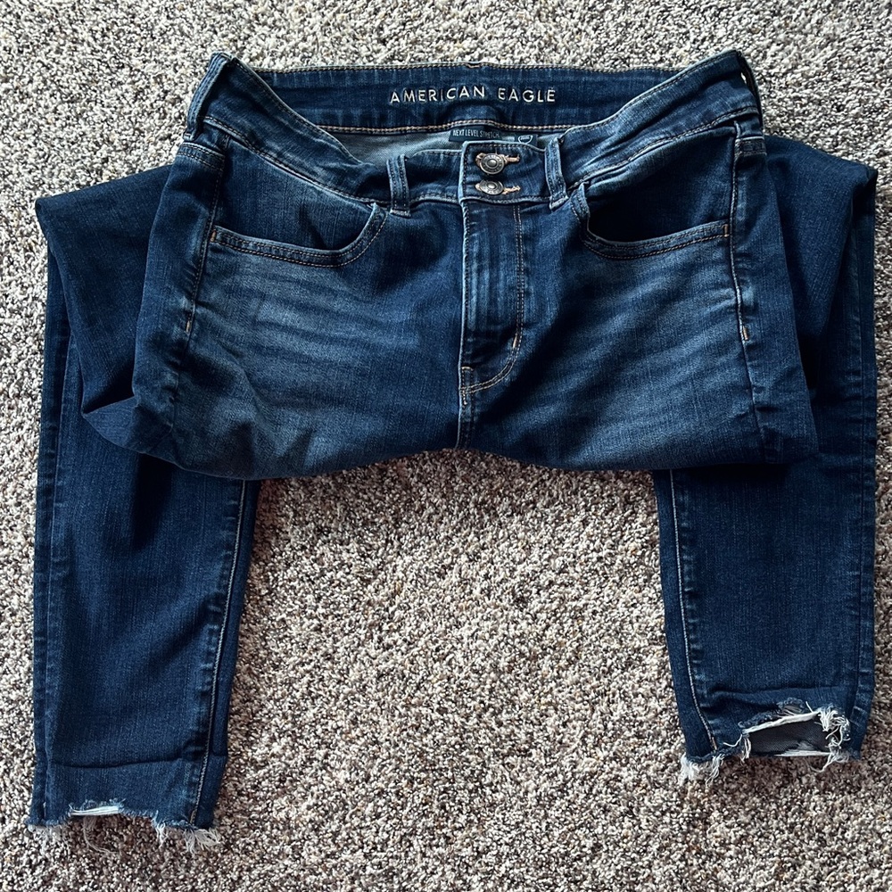 American Eagle Outfitters Navy Distressed Jeans